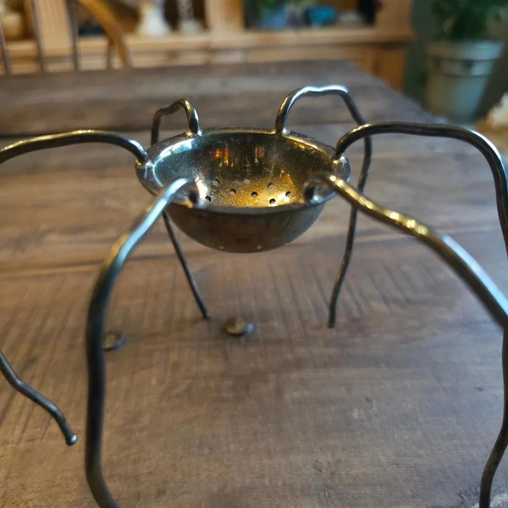 Vintage Silver Metal Spider Tea Strainer Gothic Oddity Decor Michael Aram